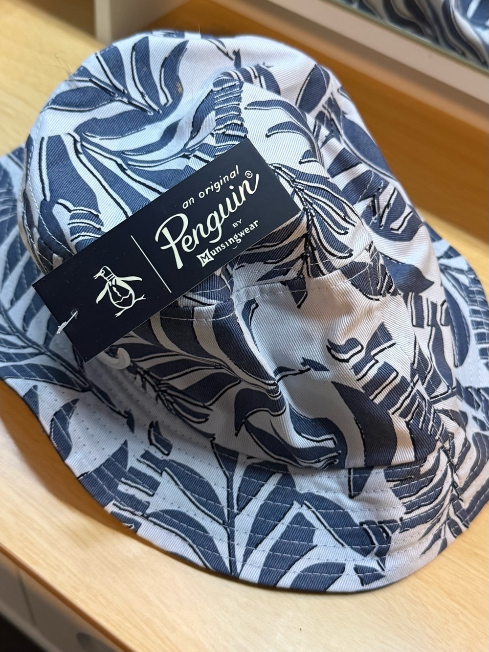 Original Penguin Navy & White Tropical Print Bucket Hat